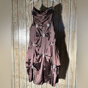 Vintage Chocolate Brown Prom Dress